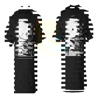 ピアノを弾くかわいい猫 ヴィンテージ かわいい猫 アート 日本アニメ Tシャツ - Kawaiitshirt