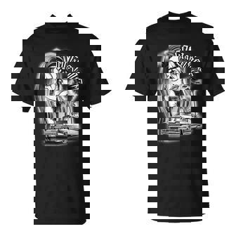 ピエロガール パヤサ×チカーノ ローライダーギャングスターブラックワーク Tシャツ - Kawaiitshirt