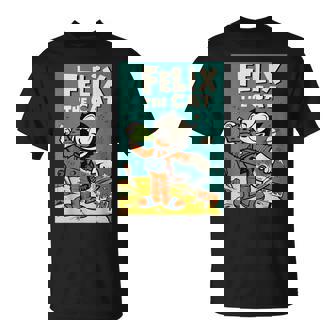フェリックス・ザ・キャット・ムーン・ドリーマー レトロ1920年代天体アニメーション Tシャツ - Kawaiitshirt