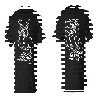 フクロウ ミニマリストバッジ パッチラインアート Tシャツ - Kawaiitshirt