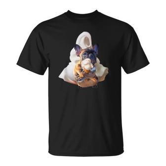 フレンチブルドッグ 犬 アイスクリームを食べる犬 面白い かわいい Tシャツ - Kawaiitshirt
