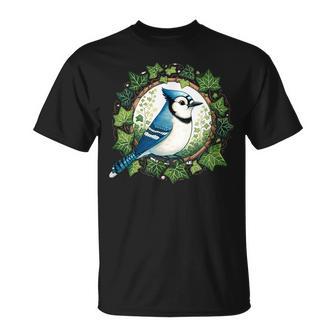 ブルージェイとイングリッシュアイビーバードアートブルージェイズイラスト Tシャツ - Kawaiitshirt