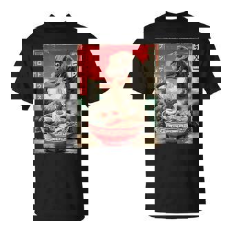 ブロントサウルス Brontosaurus Dinosaur Ramen Japanese Noodles T-Shirt | Mazezy