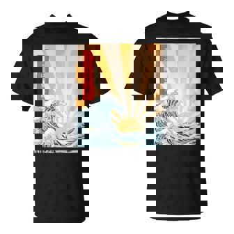 プリン 地球 日本語 浮世絵 和風デザイン 和柄 プリンは世界を救う Tシャツ - Kawaiitshirt