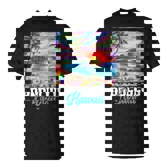 ホノルル ハワイ ハワイアン 波 ビーチ 夏 サーフィン レトロ 長袖tシャツ Tシャツ - Kawaiitshirt