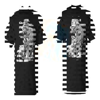 ホワイトタイガー、ネコの動物 Tシャツ - Kawaiitshirt