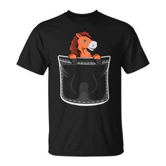 ポケットの中のかわいい馬 Tシャツ - Kawaiitshirt