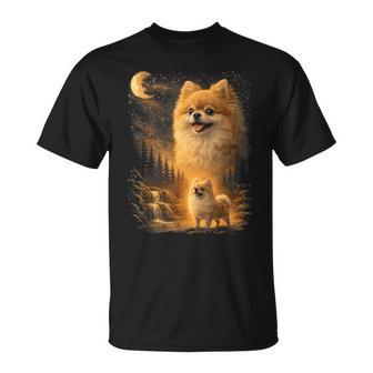 ポメラニアン ハウリング トゥ ザ ムーン ヴィンテージ 90年代 ファニー ペット オーナー Tシャツ - Kawaiitshirt
