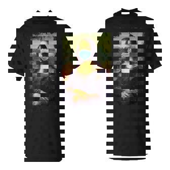 マスク付きモナリザ面白い有名な絵画検疫 Tシャツ - Kawaiitshirt