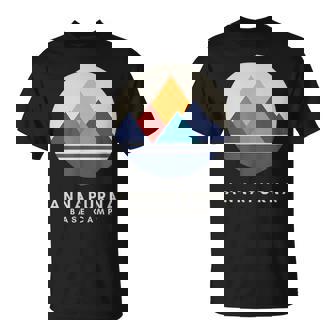 ミニマルなアンナプルナベースキャンプ 山モチーフ ハイキング Tシャツ - Kawaiitshirt