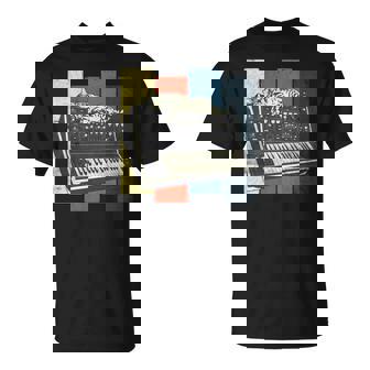 モジュラー シンセサイザー キーボード テクノ ビンテージ アナログ 猫 長袖tシャツ Tシャツ - Kawaiitshirt