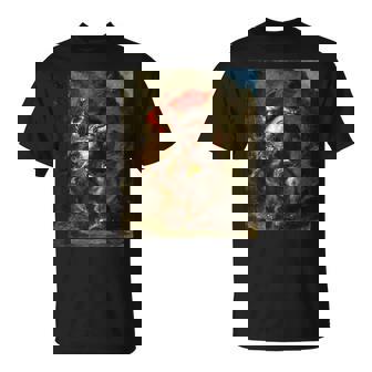 ライオンに襲われたアラブの騎手1850年ウジェーヌ・ドラクロワ Tシャツ - Kawaiitshirt