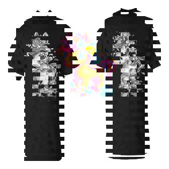 レインボーフラワーマジックのかわいいポニー。 Tシャツ - Kawaiitshirt