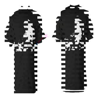 レトロ ビッグフット ウォーキング マルチーズ 犬 面白い サスカッチ 長袖tシャツ Tシャツ - Kawaiitshirt