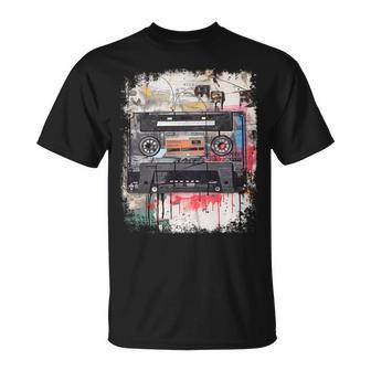 レトロスタイル オールドスクールミュージックテープ カセット ヴィンテージ ミックステープ 長袖tシャツ Tシャツ - Kawaiitshirt
