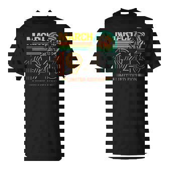 レトロマーチバースデー1943年限定版ヴィンテージ83歳。 Tシャツ - Kawaiitshirt