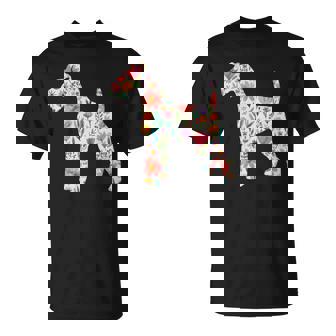 ワイヤーフォックステリア 水彩フラワーデザイン 長袖tシャツ Tシャツ - Kawaiitshirt