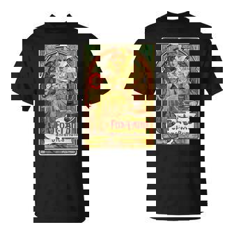 ヴィンテージ ジャマイカ ラム広告ポスター 女の子 アルフォンスミュシャ 長袖tシャツ Tシャツ - Kawaiitshirt