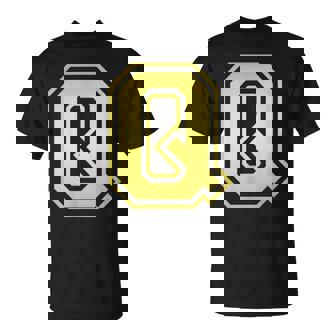 大文字 Q プリントされた明るいスタイルのデザイン。 Tシャツ - Kawaiitshirt