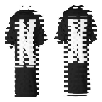 大文字nアルファベットモノグラムイニシャル Tシャツ - Kawaiitshirt