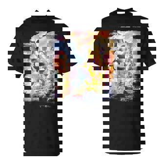 宇宙の銀河猫とユニコーン ペガサス Tシャツ - Kawaiitshirt