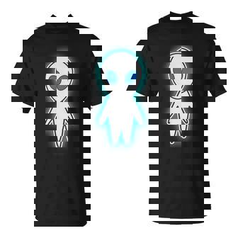 宇宙人 エイリアン『セルフィー』グレイ【ゆるフレンズ】かわいい キャラクター 面白い 長袖tシャツ Tシャツ - Kawaiitshirt