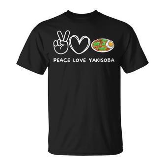 平和 愛 焼きそば レトロ 焼きそば 恋人 食べ物好き Tシャツ - Kawaiitshirt