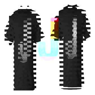 文字 J 大文字 アルファベット モノグラム イニシャル レインボー アルファベット J Tシャツ - Kawaiitshirt
