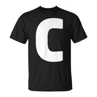 文字c 大文字 アルファベット モノグラム イニシャル Tシャツ - Kawaiitshirt