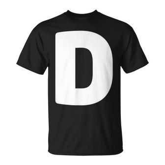 文字d 大文字 アルファベット モノグラム イニシャル Tシャツ - Kawaiitshirt