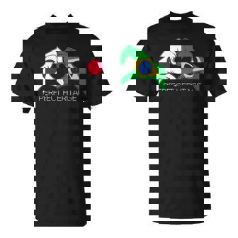 日本とブラジル ブラジル 日本人 パーフェクトヘリテージ ハート 長袖tシャツ Tシャツ - Kawaiitshirt