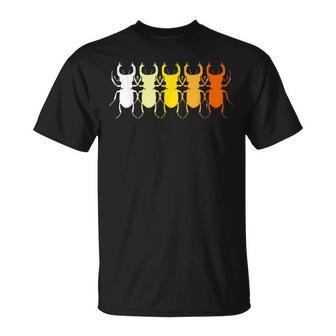 昆虫学者、カブトムシ愛好家または所有者のためのレトロなスタイルのクワガタ Tag Beetles Tシャツ - Kawaiitshirt