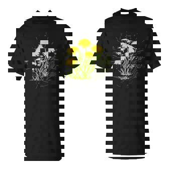 星と水晶の先端の夏の花とタンポポ Tシャツ - Kawaiitshirt