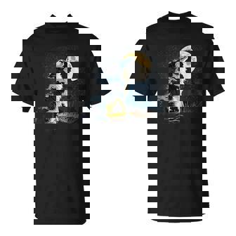 月に吠える美しいボーダーコリー犬 Tシャツ - Kawaiitshirt