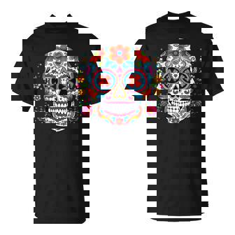死者の日 シュガースカル メキシコデー カラベラデー Tシャツ - Kawaiitshirt