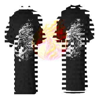 燃える 動物 馬 動物 クール 馬 火 炎 Tシャツ - Kawaiitshirt