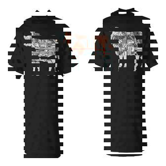 牛肉の部位 面白いtシャツ 焼肉 Bbq 牛 グルメ メンズ おもしろ 面白い 服 オリジナル グッズ ネタ イラスト Tシャツ - Kawaiitshirt