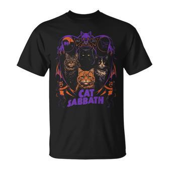 猫 安息日 猫 ヘビー ロック バンド パロディ 長袖tシャツ Tシャツ - Kawaiitshirt