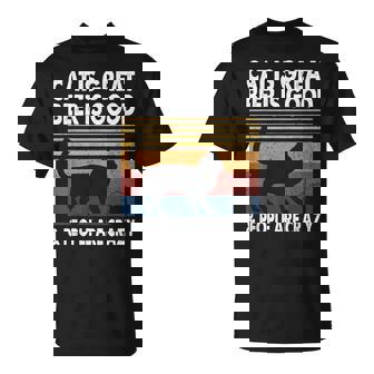 猫は素晴らしい ビールは美味しい、そして人々はクレイジー ビルマ猫 Tシャツ - Kawaiitshirt