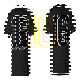 番号 16インチ ブラック Tシャツ - Kawaiitshirt