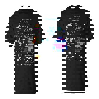 私のお気に入りの冬のものは、居心地の良い帽子、雪の結晶、ホットコーヒーです。 長袖tシャツ Tシャツ - Kawaiitshirt