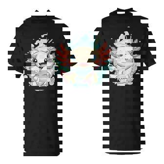 笑顔のaxolotl カワイイかわいい水中漫画 Tシャツ - Kawaiitshirt
