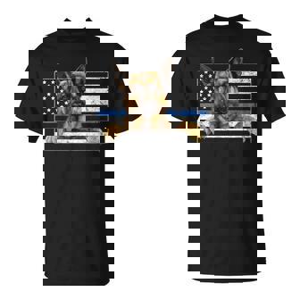 細いブルーライン K9 ジャーマンシェパード 犬 警察官 Tシャツ - Kawaiitshirt