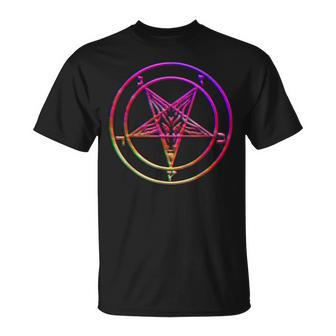 美しいvaporwave サタニックペンタグラム レトログリッチ効果 Tシャツ - Kawaiitshirt