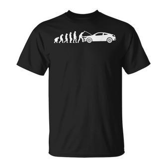 自動車整備士 おもしろ自動車工房 メカニック進化 Tシャツ - Kawaiitshirt