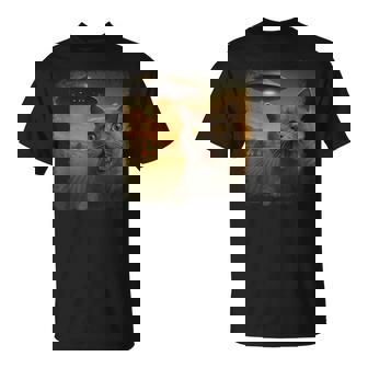 苦悩するブリティッシュショートヘアの猫 Ufo セルフィー 侵略 エイリアン Tシャツ - Kawaiitshirt