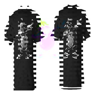 茄子を軽くたたく面白い野菜ギフト ナス付き Tシャツ - Kawaiitshirt