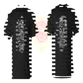 赤いバラ 花 ボタニスト 庭の花 赤いバラ 長袖tシャツ Tシャツ - Kawaiitshirt