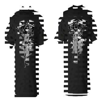 超セクシーhdパンヘッドピンナップバイク、バイカーギアvtwin Tシャツ - Kawaiitshirt