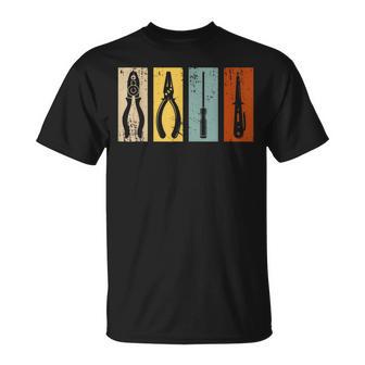 電工工具 レトロ 職人 Tシャツ - Kawaiitshirt